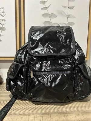 Рюкзак на шнурке LeSPORTSAC черный блестящие регулируемые ремни стильная сумка сумочка - Изображение 1 из 4