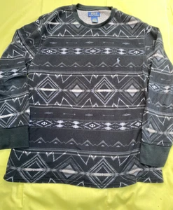 Polo Ralph Lauren Southwest Aztec camicia termica XL nero pullover cotone - Foto 1 di 4