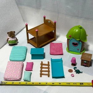 Li'l Woodzeez Miniatur Möbel Etagenbett Schlafzimmer Set Bär Figur Eichel Haus - Bild 1 von 16