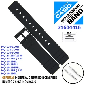 Ricambio Cinturino Orologio 16mm Nero Originale Casio MQ-24 MQ-104 71604416 - Foto 1 di 4