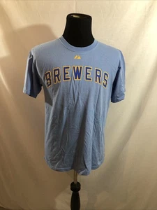 Majestic MLB Milwaukee Brewers “Counsell” #30 Light Blue T - Men’s M, Chest 20” - Picture 1 of 3