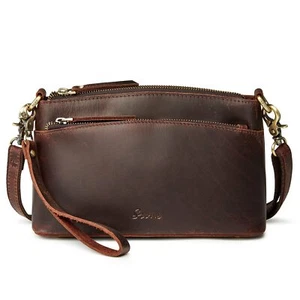 Small Genuine Leather Crossbody Bags For Women Purse And Handbag Wristlet - Picture 1 of 8