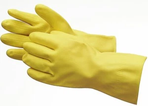 Ansell AlphaTec 87-063 Flocked Extra Grip Heavy Weight Yellow Gummihandschuhe - Bild 1 von 3