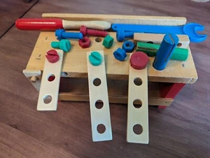 Werkbank für Kinder aus Holz 80er Jahre - Bild 1 von 5