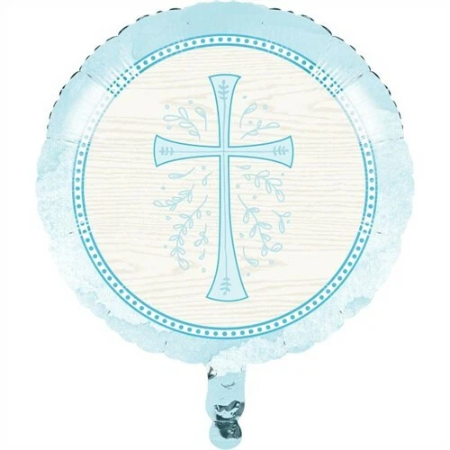 Divinity Blue Foil Balloon Religious Party Supplies Decorations - Image 1 of 1