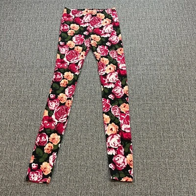 Forever 21 Leggings Mujer XS Rosa Floral Tiro Medio Rosas Informales Foto 1 de 4