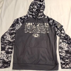 Colosseum Men's Med Mizzou Tigers Hoodie in Grey digital Camo EUC, OHT, flag - Picture 1 of 10