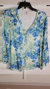 Reba blue blouse shirt, size large, new - Picture 1 of 3