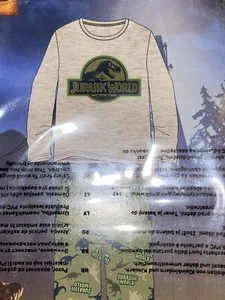 Jurassic World BOYS PAJAMAS SET 5-6 years old Gray green - Picture 1 of 5