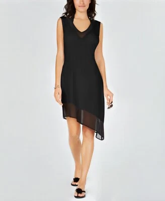 Calvin Klein Women's Asymmetrical Hem Swim Cover-Up Dress – Black, Size Small - Image 1 of 4