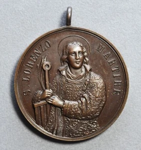 Medaglia San Lorenzo Martire Papa Leone XIII 1893 Giubileo episcopale Roma - Picture 1 of 2