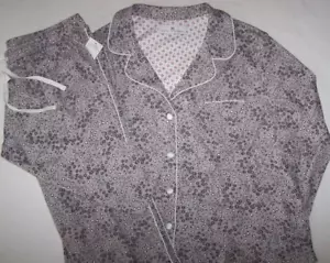 NWT Karen Neuburger GRAY/PURPLE/WHITE DITSY FLORAL Jersey Pajama Set Women's XL - Picture 1 of 7