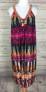New Directions Woman Multicolor Beaded VNeck Sleeveless Shift Dress Plus Size 1X - Picture 1 of 12