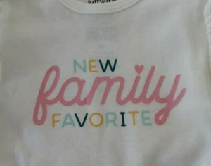 Jumping Beans Baby Girl "New Family Favorite" Bodysuit/NWT/Size NB/newborn - Picture 1 of 5