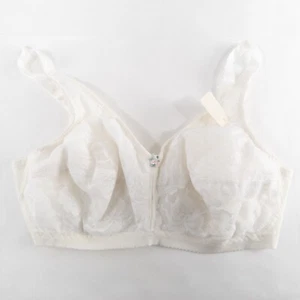 Vintage Specially Maid Mastectomy Bra 36D White Lace Wire Free Pockets NOS - Picture 1 of 8