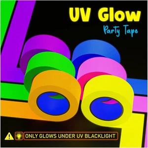 6-Pack Neon Gaffer Tape – UV Blacklight Reactive - 1 Inch X 35 Feet - Waterproof - Picture 1 of 2