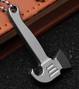 Mini Titanium Alloy Pendant Pry Bar Crowbar Bottle Opener Necklace EDC Keychain - Picture 1 of 11
