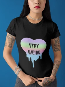 UNISEX - Stay Weird Heavy Cotton T-Shirt - PASTELL GOTH T-SHIRTS - Bild 1 von 2