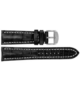 Correa de reloj Breitling 1020P 20 mm entrada negra 6" OEM de cuero con hebilla Tang - Imagen 1 de 1