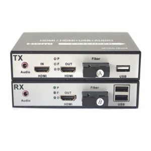 HDMI Extender Over Fiber Optic Cable 20Km,KVM Switch SC Optical Fiber Extension - Photo 1/34