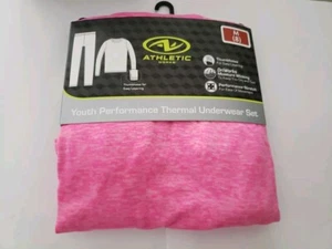 New Girls Size MEDIUM (8) Athletic Works Pink Thermal Underwear Set - Picture 1 of 8