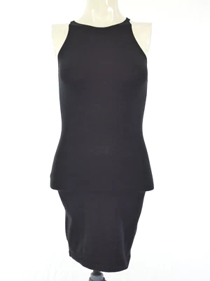 Mini Vestido Túnica American Apparel Negro Camiseta Sin Mangas Cuello Halter Talla S Foto 1 de 4