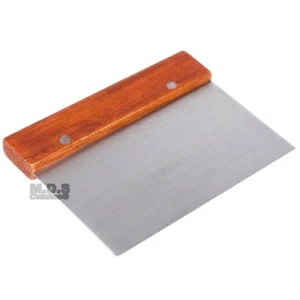 Chopper Scraper Dough Cutter Stainless Steel Griddle Tools Wood Handle Spatula - Picture 1 of 7