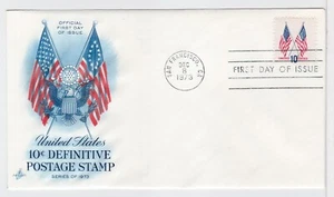 TurtlesTradingPost- Crossed Flag 10 Cent -1973 FDC #1509- Artcraft Cachet - Picture 1 of 1