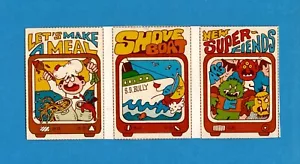 1978 Hostess WACKY TV SHOW Trading Cards Strip 16 17 18 monster CBC cut PACKAGE - Picture 1 of 2