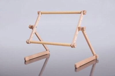 Adjustable Cross Stitch Wood Embroidery Stand Finch Tapestry Wood Scroll Frame - Image 1 of 3