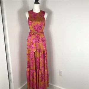 Ted Baker Bambia belted maxi dress size 0 US 2 tiered floral NEW $395 - Picture 1 of 8