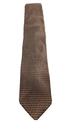 Vintage Today's Man Silk Necktie Gold Check Plaid Made USA Business Tie - Image 1 of 4