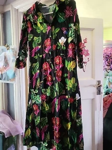Mango Tropical Print Shirt Style Dress SzM - Picture 1 of 4
