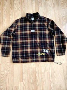 Disney Topolino Plaid Marrone Outdoor Qualità Sherpa Pile Manica Lunga 1/4 Cerniera - Foto 1 di 10