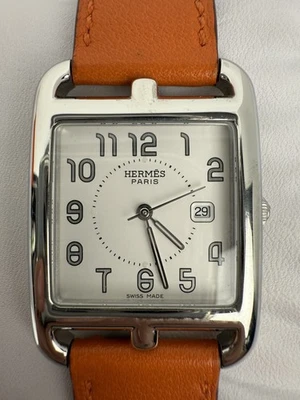 HERMES Cape Cod Orange Leather Band Watch CC2.710 - Image 1 of 4