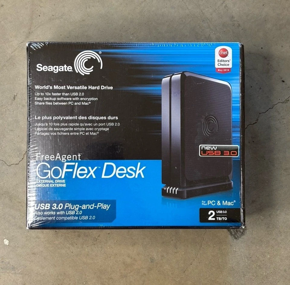 New Seagate FreeAgent GoFlex Desk 2TB USB 3.0 9ZQ2N1-570 External Hard Drive - Image 1 of 4