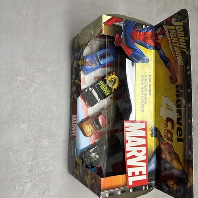 Marvel Johnny Lightning Marvel 4 Car Box Set 1:64 Scale Die-Cast Metal - Image 1 of 4