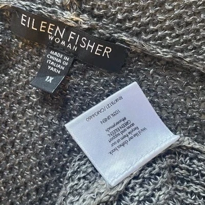 Cárdigan Eileen Fisher Twisted Linen Delave Stitch XL 100 % Lino Foto 1 de 4