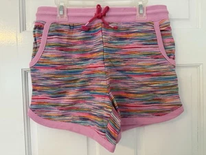 Lands' End Girls Cotton Drawstring Stripes Shorts Pink Size XL 14-16 - Picture 1 of 4