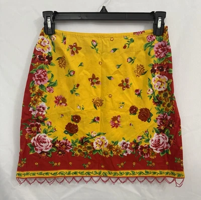 Minifalda Boston Propia Vintage Floral Cuentas Algodón Y2K Para Mujer Talla 10 *DEFECTUOSA Foto 1 de 4