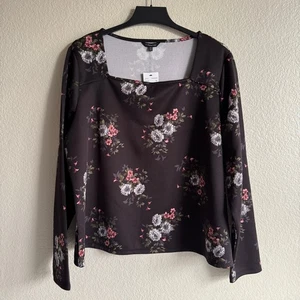 NWT Violets & Roses Square Neck Long Sleeve Floral Shirt Top Blouse Romantic XXL - Picture 1 of 9