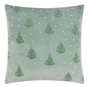6 x Cojines de Invierno Bordados Árbol Clásico Evergreen Navidad - 43cm X 43 Cm - Imagen 1 de 1