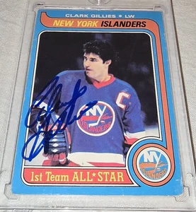 1979-80 O-Pee-Chee #130 Clark Gillies AUTO HOF Autographed Card - Picture 1 of 7