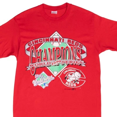 CAMISETA DE COLECCIÓN MLB CINCINNATI REDS CAMPEONES DEL MUNDO 1990 MEDIANA HECHA EN EE. UU. Foto 1 de 4