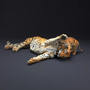 Bengal Tiger and Cub - 3D Printed Model - Unpainted - Animals Miniatures - Imagen 1 de 5