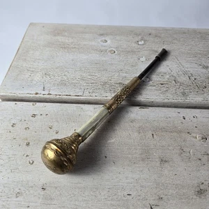 Antico manico per ombrello in madreperla pieno oro? Vintage - Foto 1 di 9