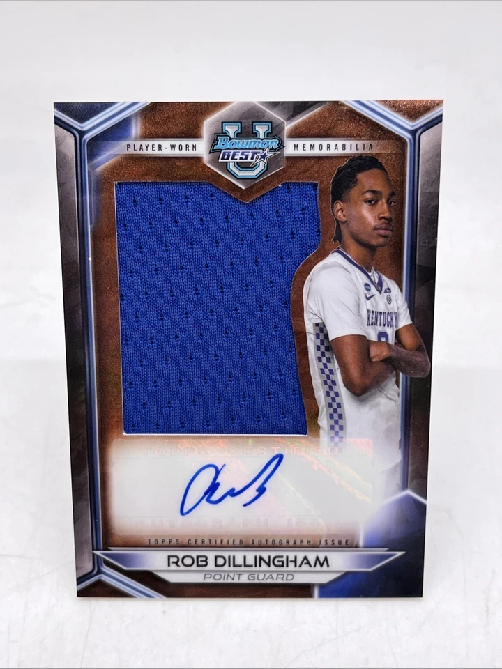 2023-24 Bowman U Best Prospect Jumbo Relic Rob Dillingham #PJR-RD Auto Kentucky - Image 1 of 2