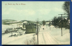 North Jay Maine me in Winter old postcard - Picture 1 of 2