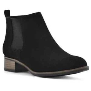 White Mountain Nuevo Con Etiquetas Mujer Gamuza Cuero Negro Cremallera Lateral Botines Talla 8.5 - Imagen 1 de 7