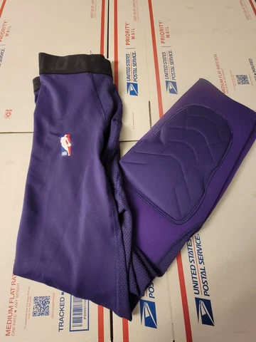 Nike NBA Pro Player Issued 3/4 Compression Purple Tights Pants Size M tall Cover